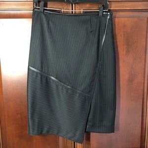 Asymmetrical WHBM skirt w/faux leather accents